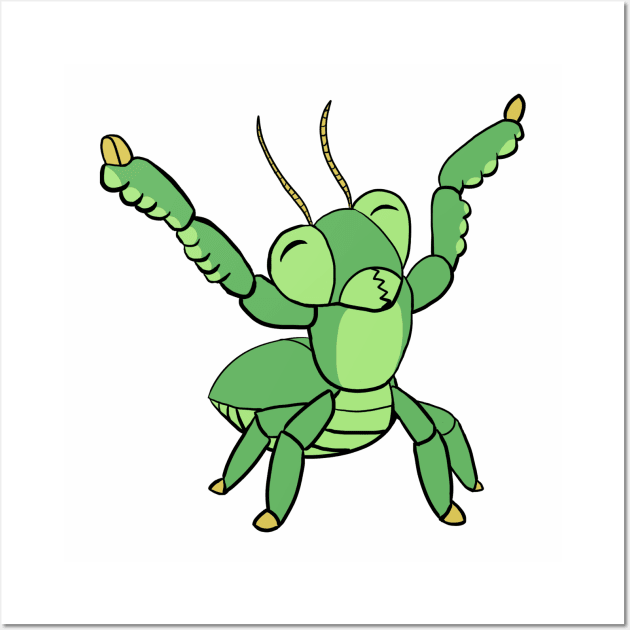 Cute Mantis Friend! Wall Art by Danger Dog Design